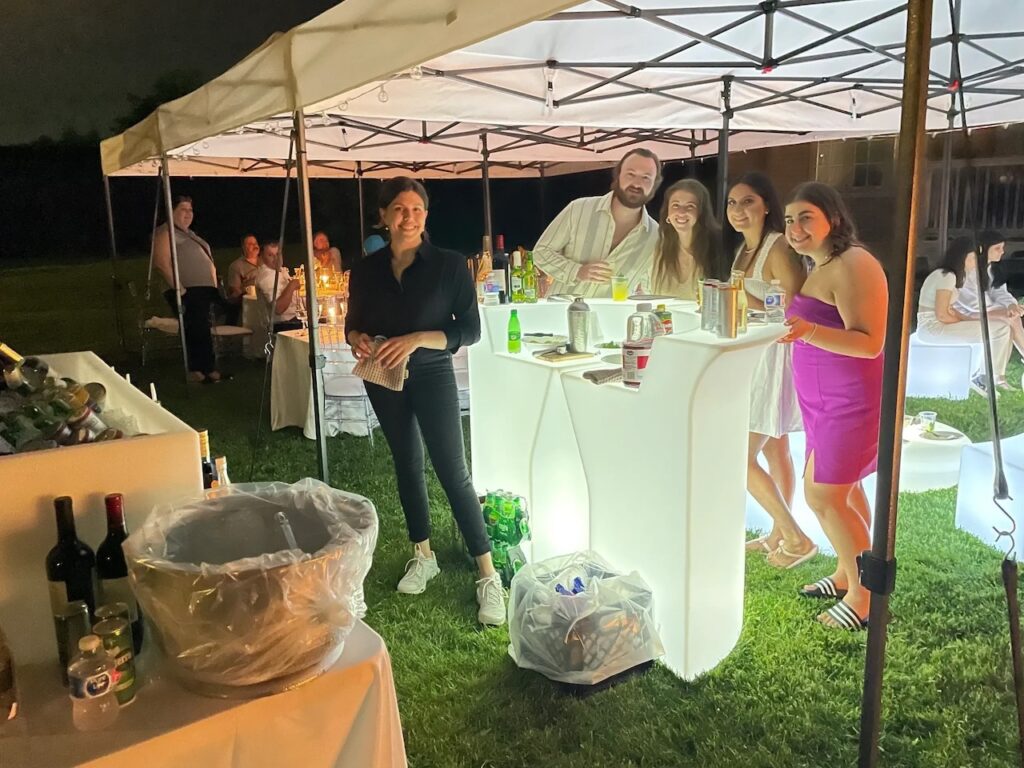 LED furniture at a prom party