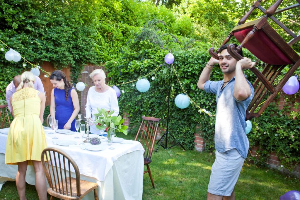 Affordable LED glow furniture rental setup in Vaughan backyard